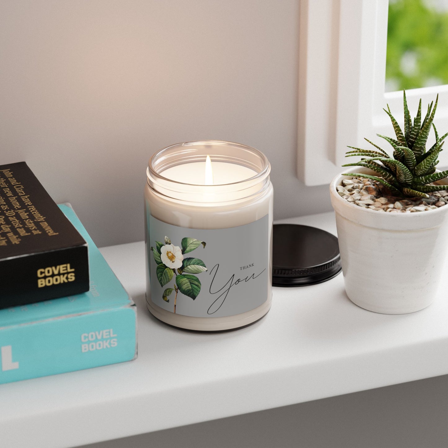 9oz Thank You Scented Soy Candle — Floral Camellia Gift Candle