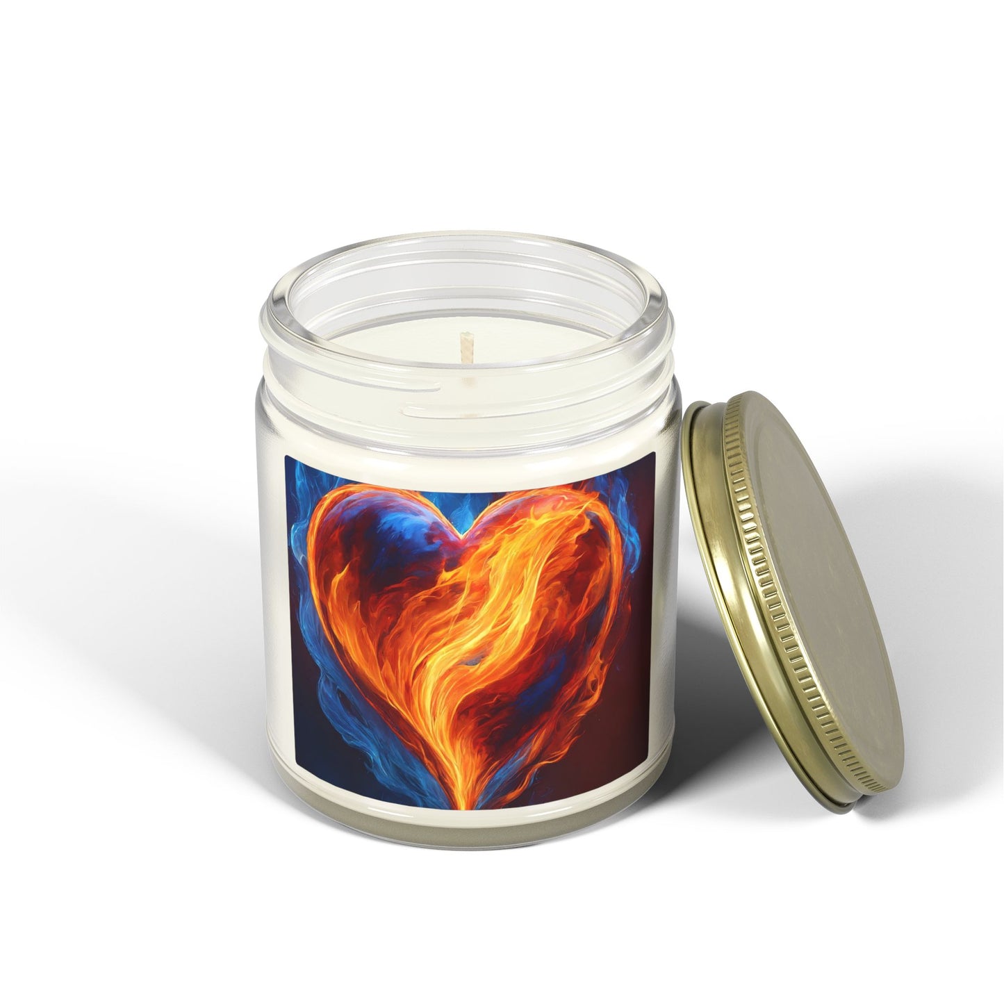 Coconut Apricot Scented Candle — Fiery Heart Jar (4oz/9oz)