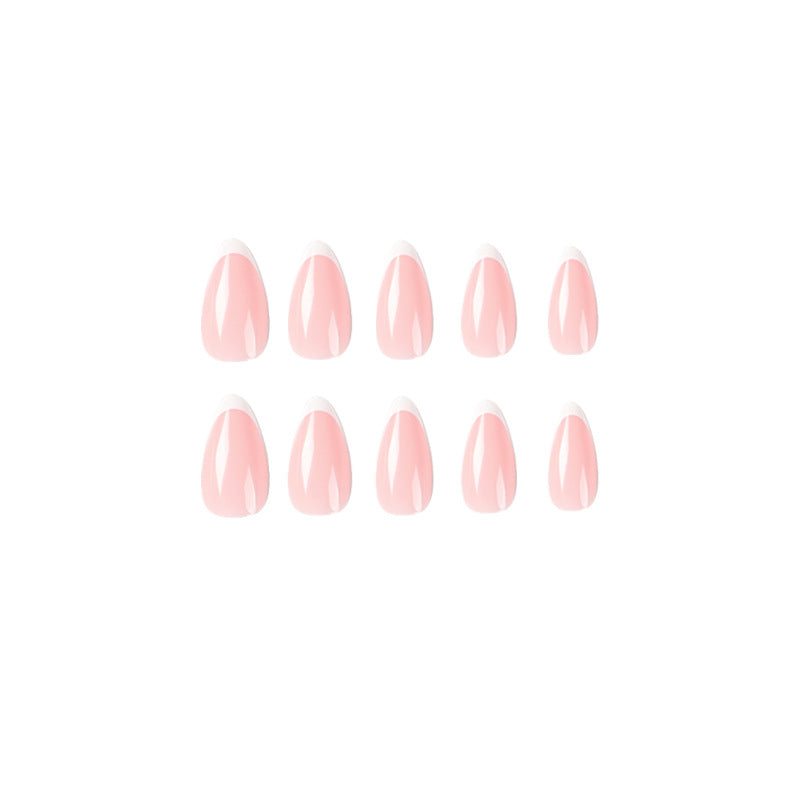 press on nails wholesale simple white edge French manicure patch press on nails wholesale fake nails press on – Image 5