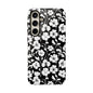 Floral Noir Tough Phone Case — Black & White Flower Protective Cover