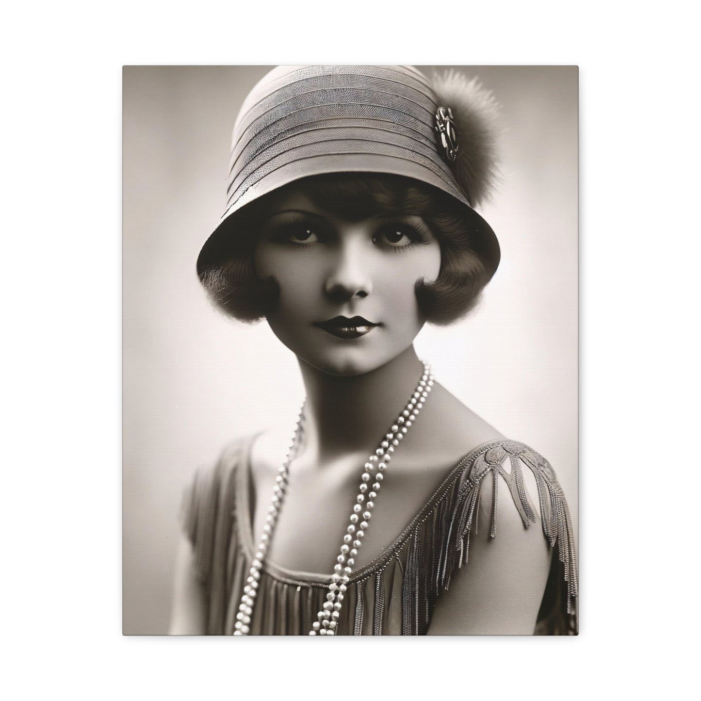 Vintage 1920s Flapper Portrait Canvas