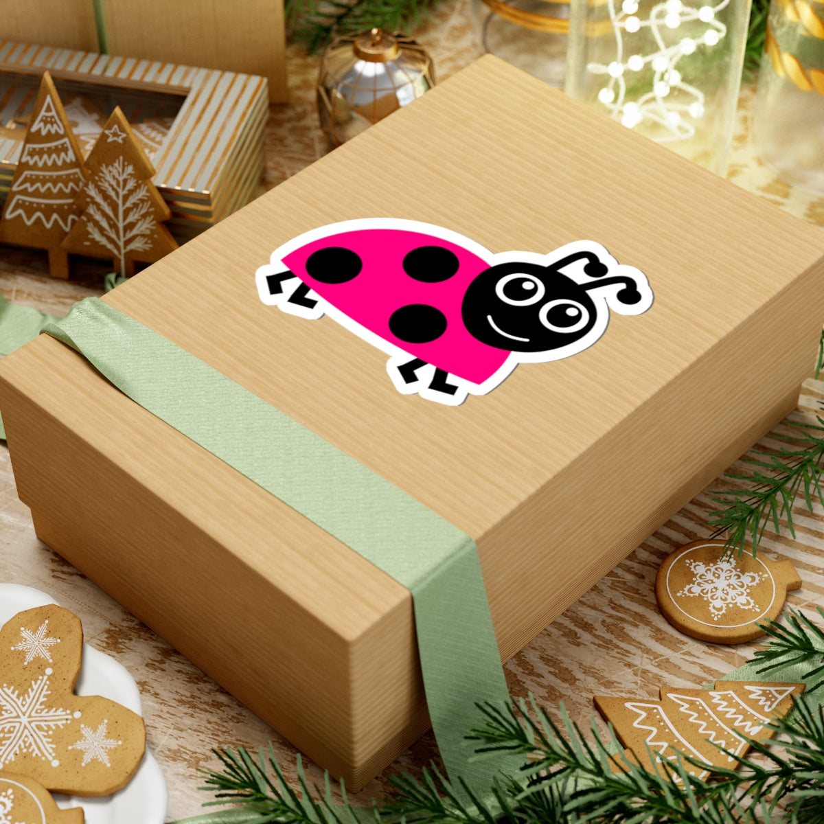 Pink Ladybug Sticker — Cute Kiss-Cut Vinyl Decal for Laptops, Water Bottles & Kids