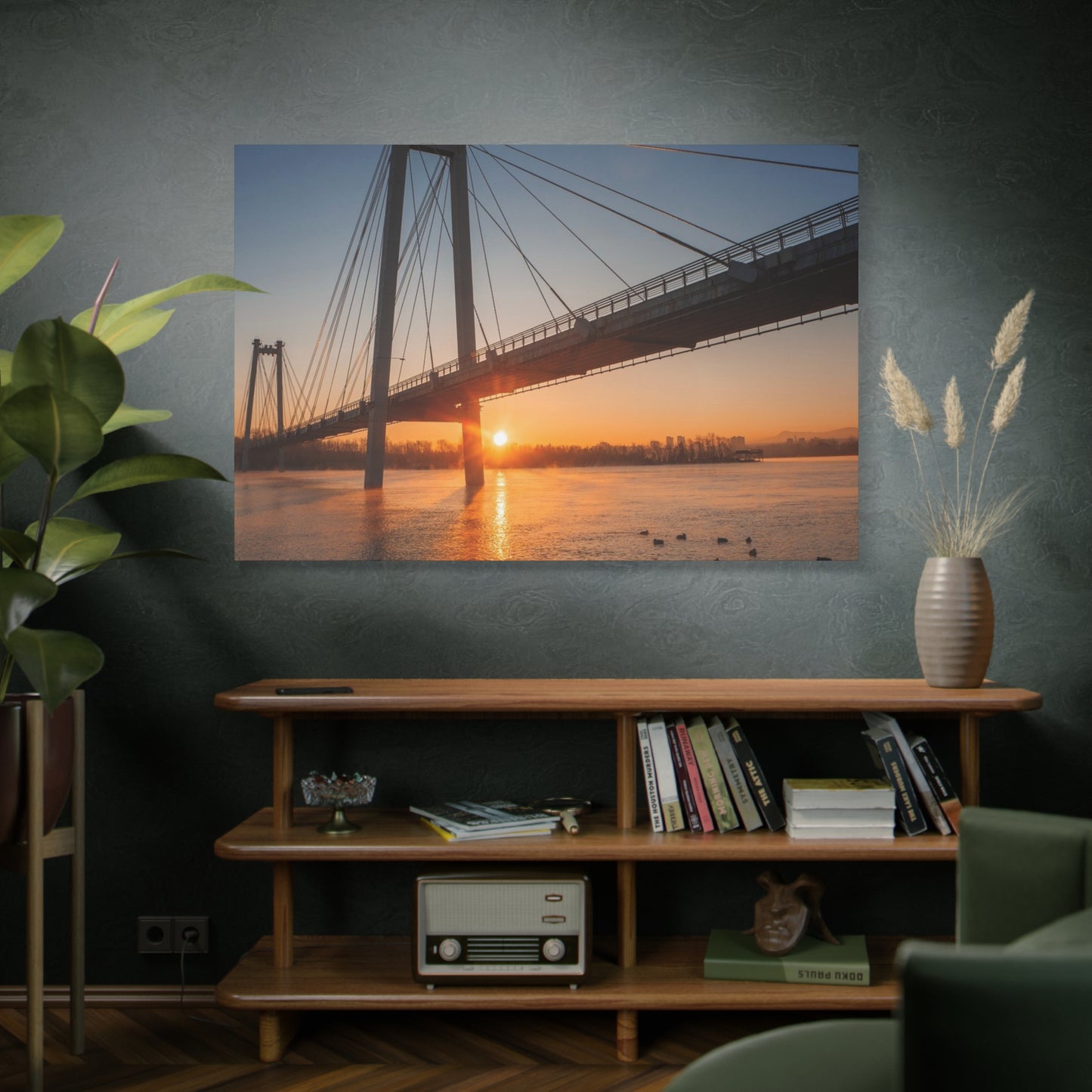Sunrise Bridge Canvas Wall Art — Matte Stretched Canvas