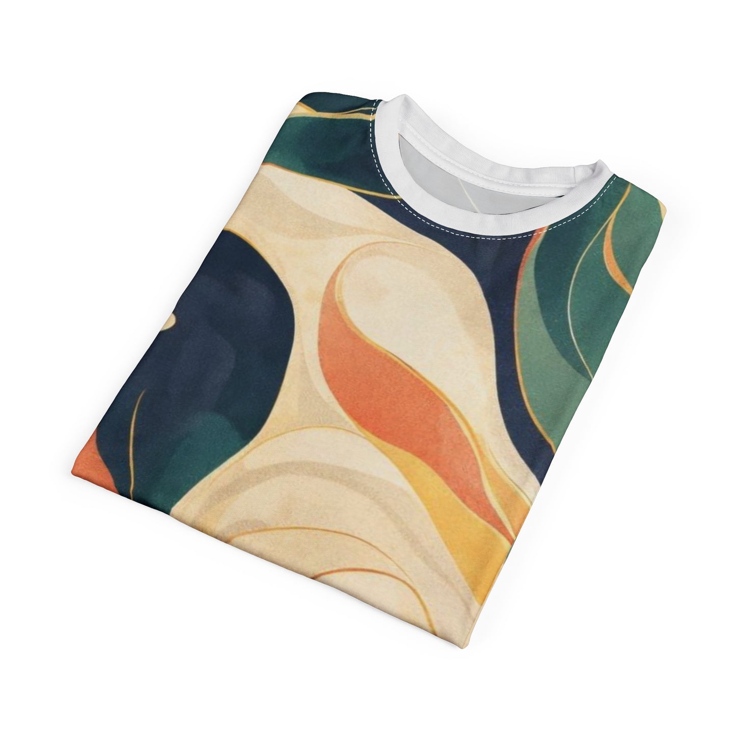 Abstract Retro Swirl T‑Shirt — All‑Over Print Colorful Art Tee