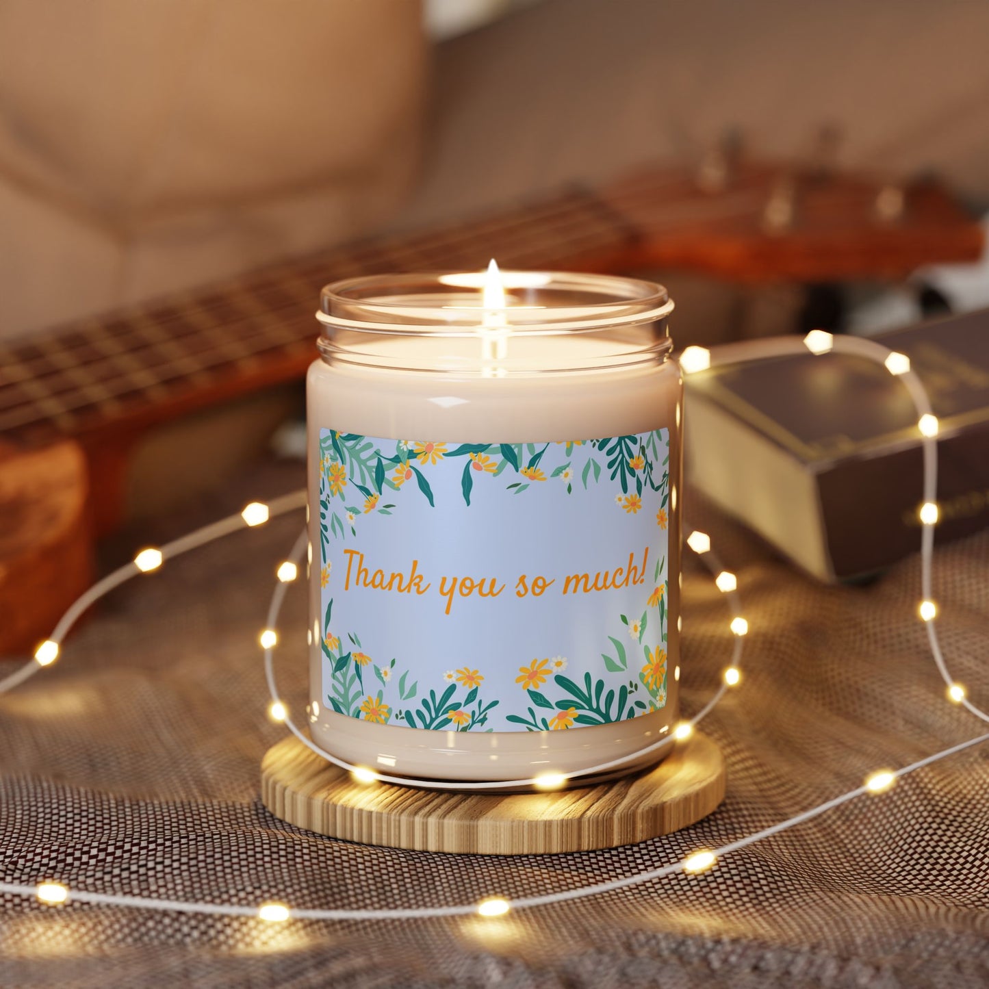 Thank You Soy Candle — 9oz Floral Scented Gift Jar