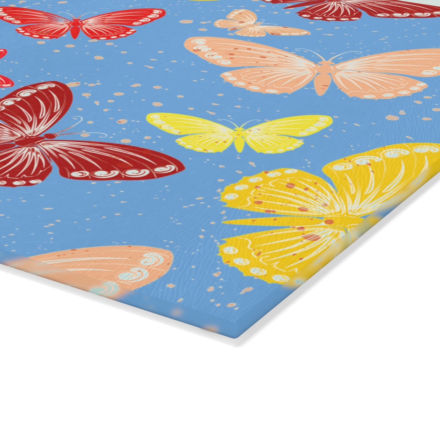 Butterfly Pattern Glass Cutting Board for Kitchen Decor