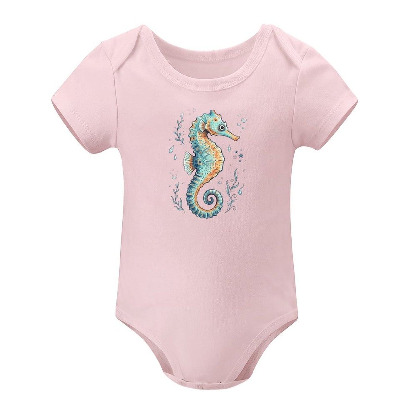Short Sleeve Baby Romper - Seahorse