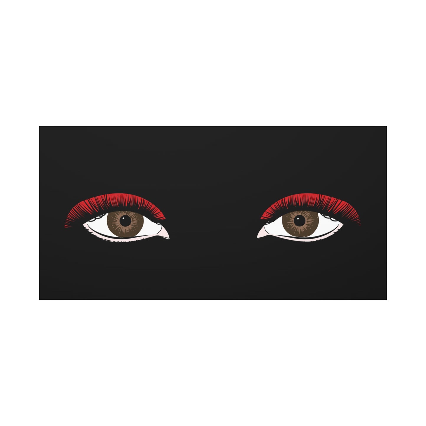 Red Lashes Wall Art Canvas — Glam Eyes Makeup Decor