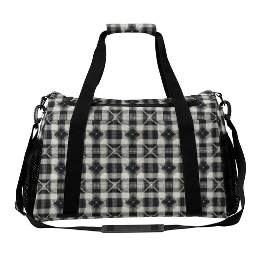 Travel Duffel Bag - Black and White
