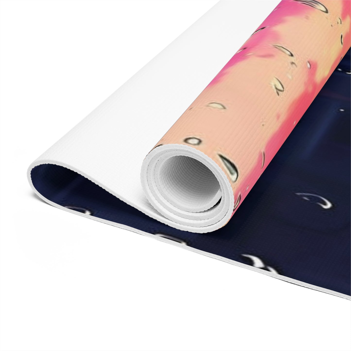 Sunset Rain Foam Yoga Mat — Cityscape Twilight Meditation Mat