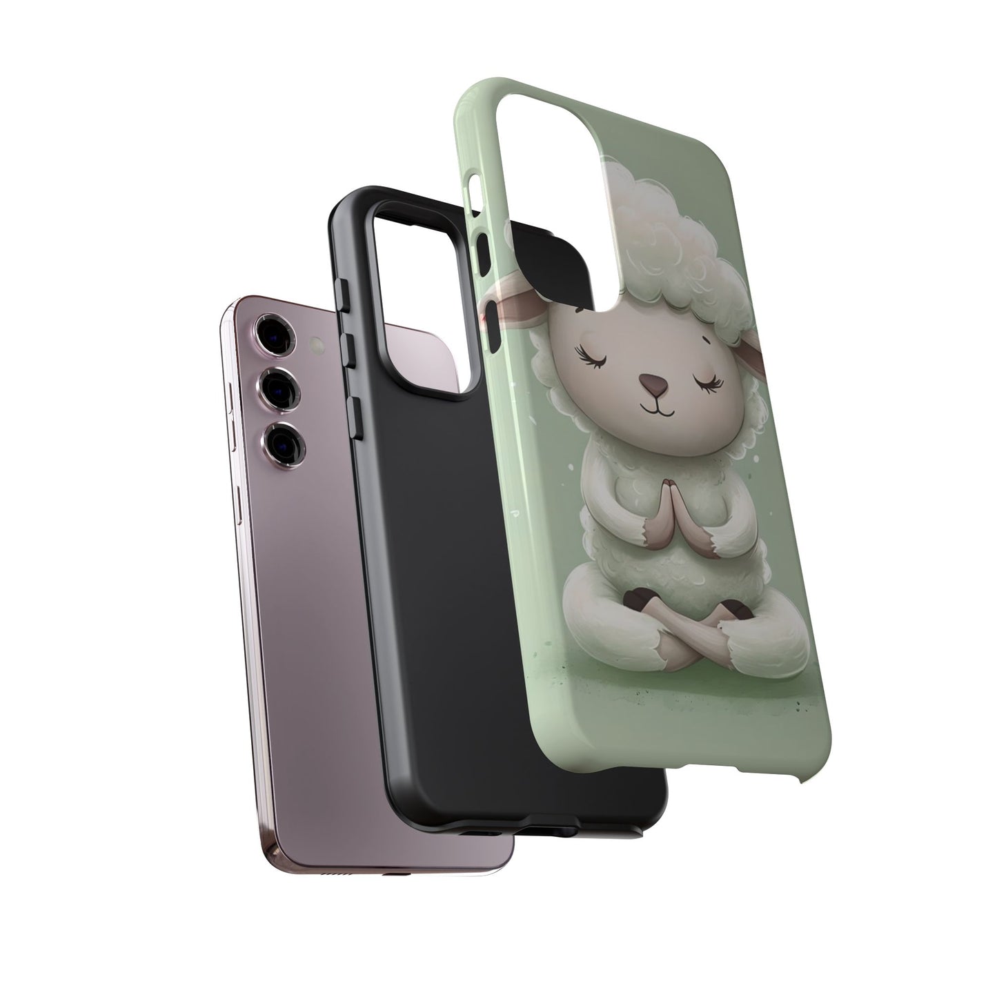 Meditating Lamb Phone Case — Cute Pastel Protective iPhone Cover