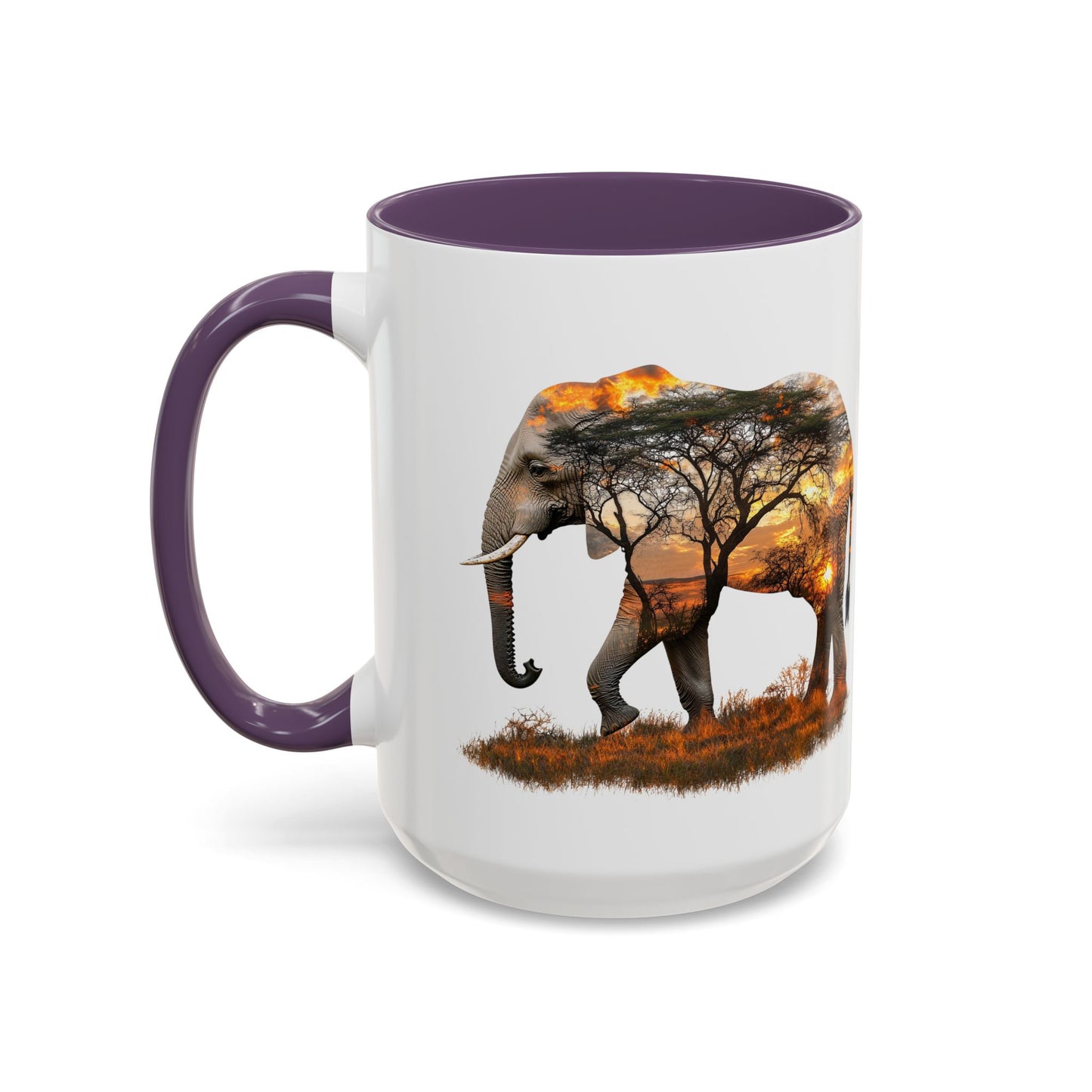 Elegant Elephant Accent Coffee Mug - Nature Lover Gift, Animal Lover Mug