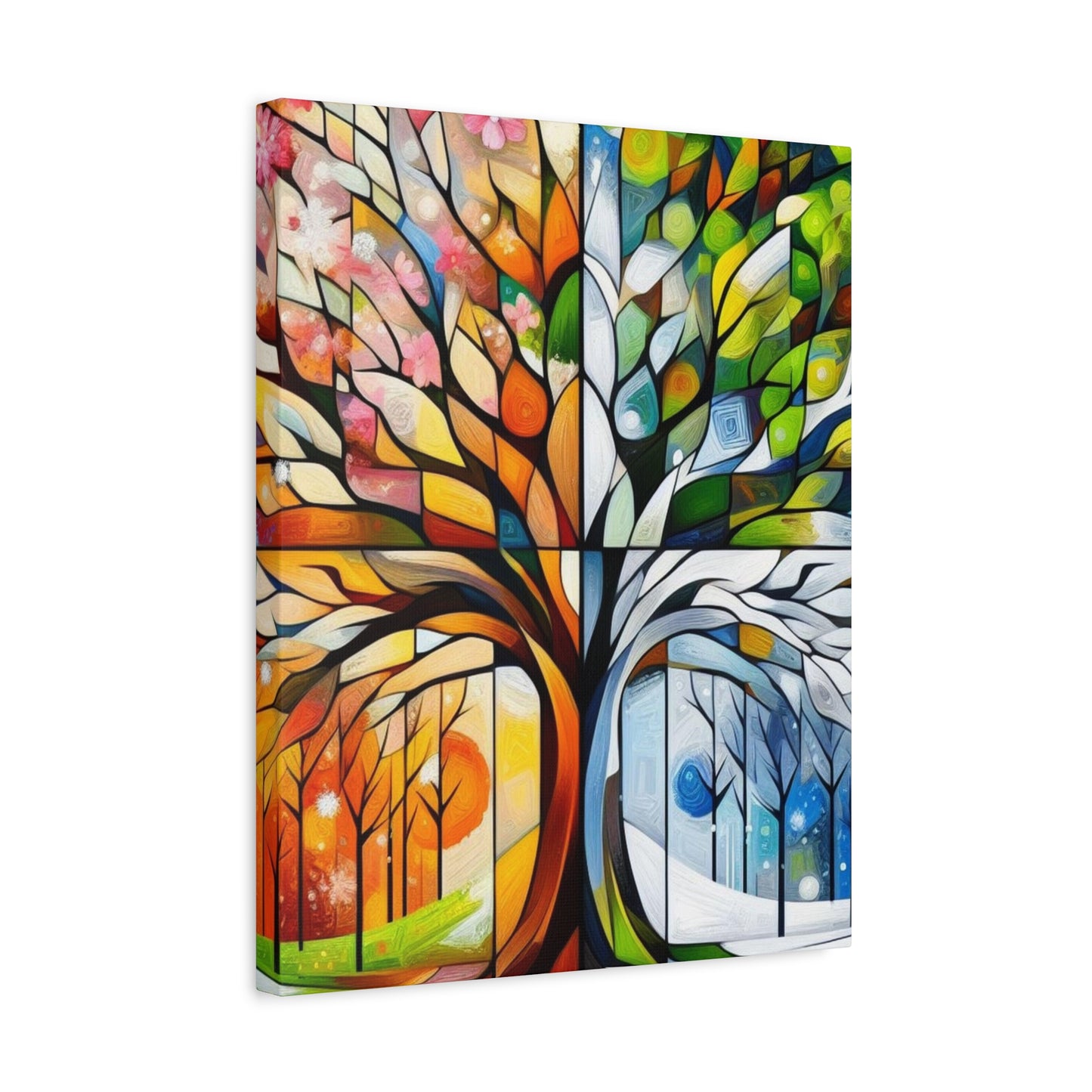 Seasons Tree Matte Canvas Wall Art — Stretched 1.25"