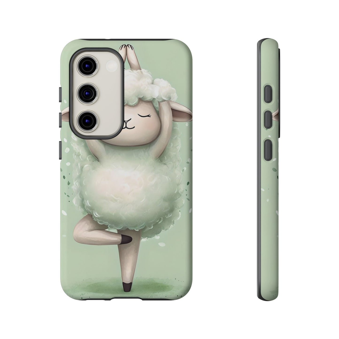 Cute Yoga Sheep Phone Case — Pastel Lamb Ballerina Protective Cover