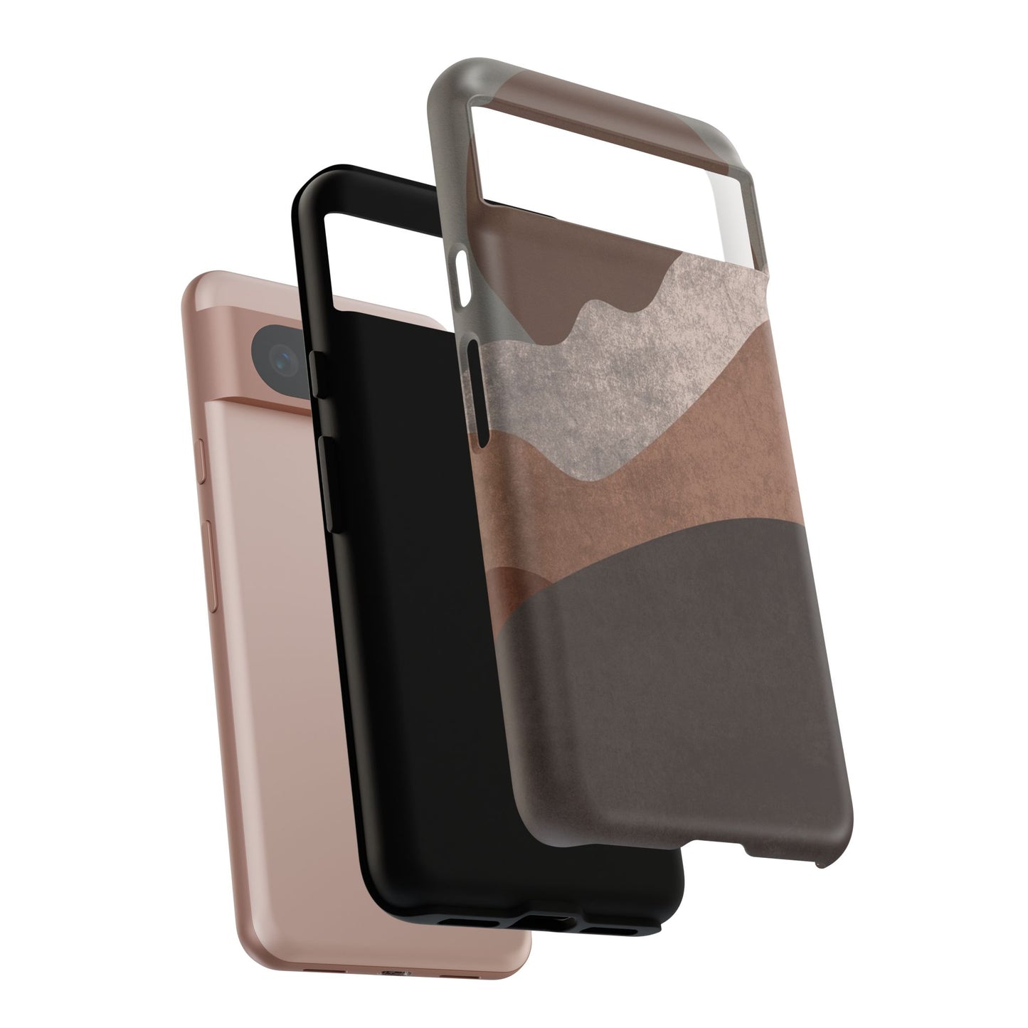 Abstract Earthtone Phone Case — Brown Layered Rugged Tough Case