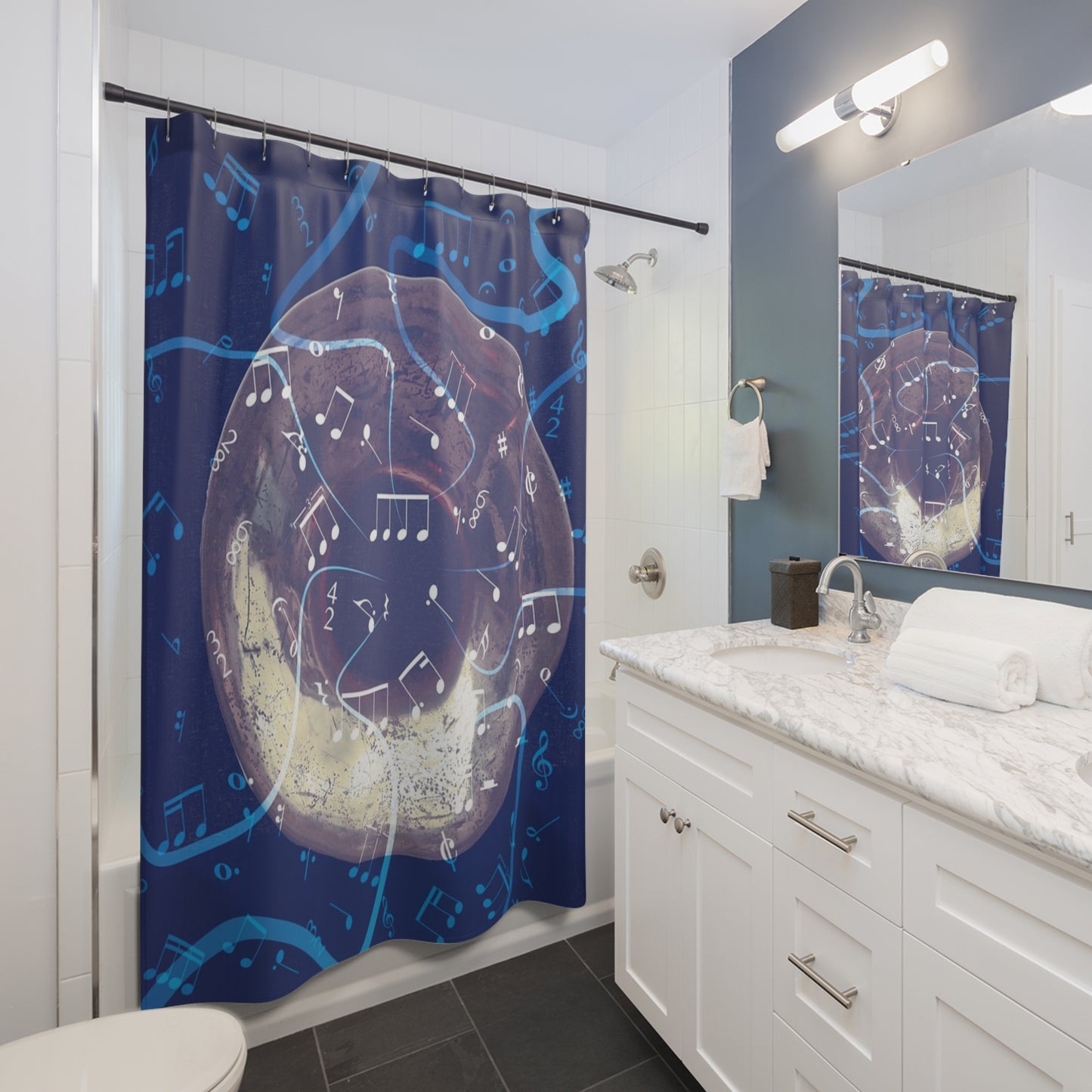 Musical Notes Shower Curtains - Bathroom Decor, Music Lover Gift, Home Decoration, Unique Shower Curtain, Art Shower Curtain