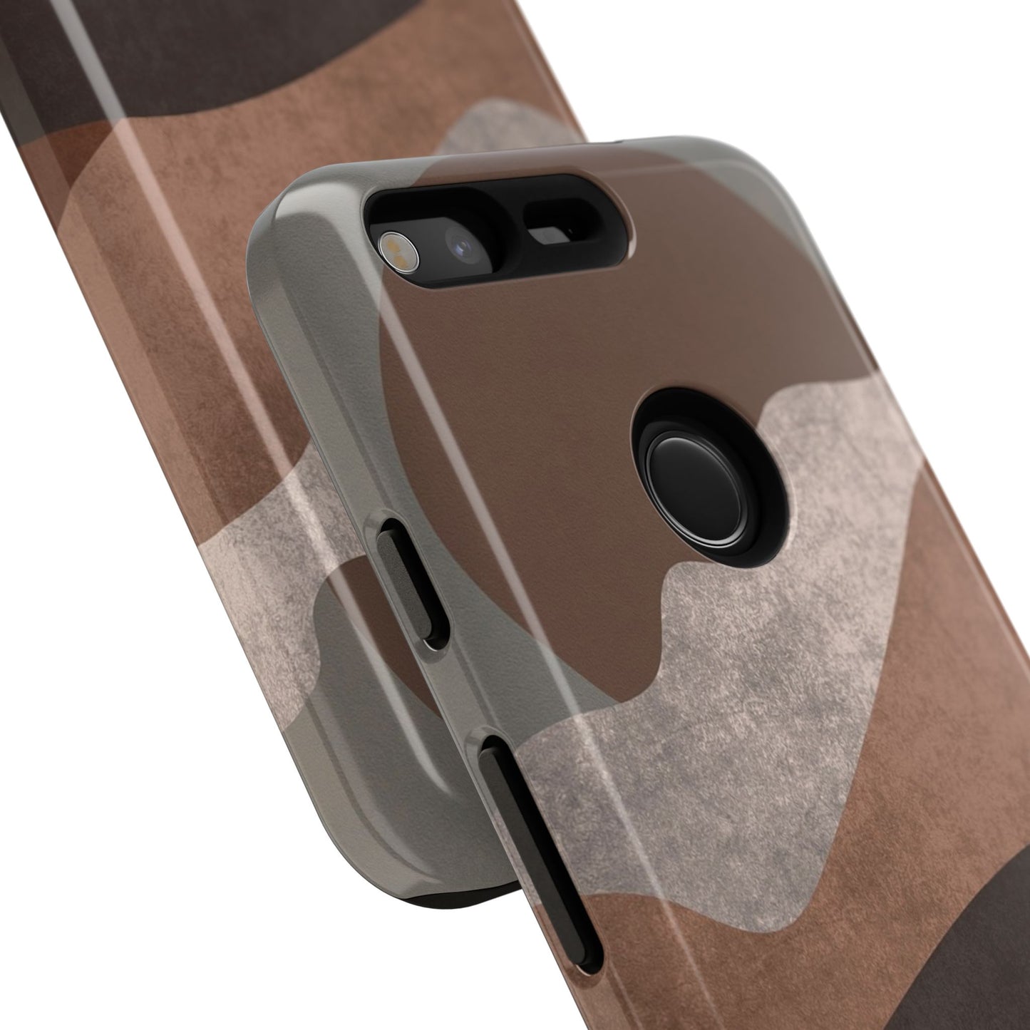 Abstract Earthtone Phone Case — Brown Layered Rugged Tough Case