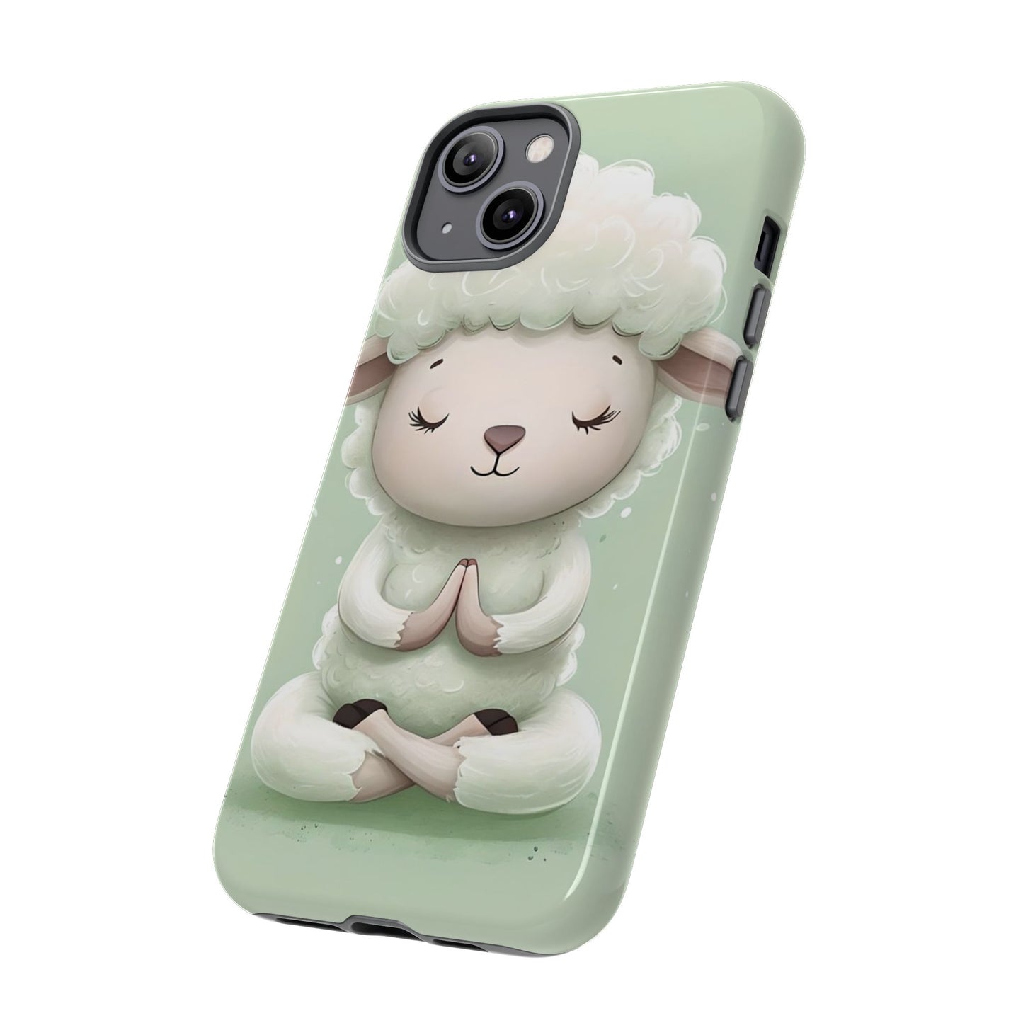 Meditating Lamb Phone Case — Cute Pastel Protective iPhone Cover