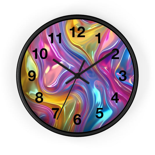 Colorful Abstract Wall Clock, Modern Home Décor, Vibrant Art Clock, Unique Gift for Him/Her, Stylish Office Clock