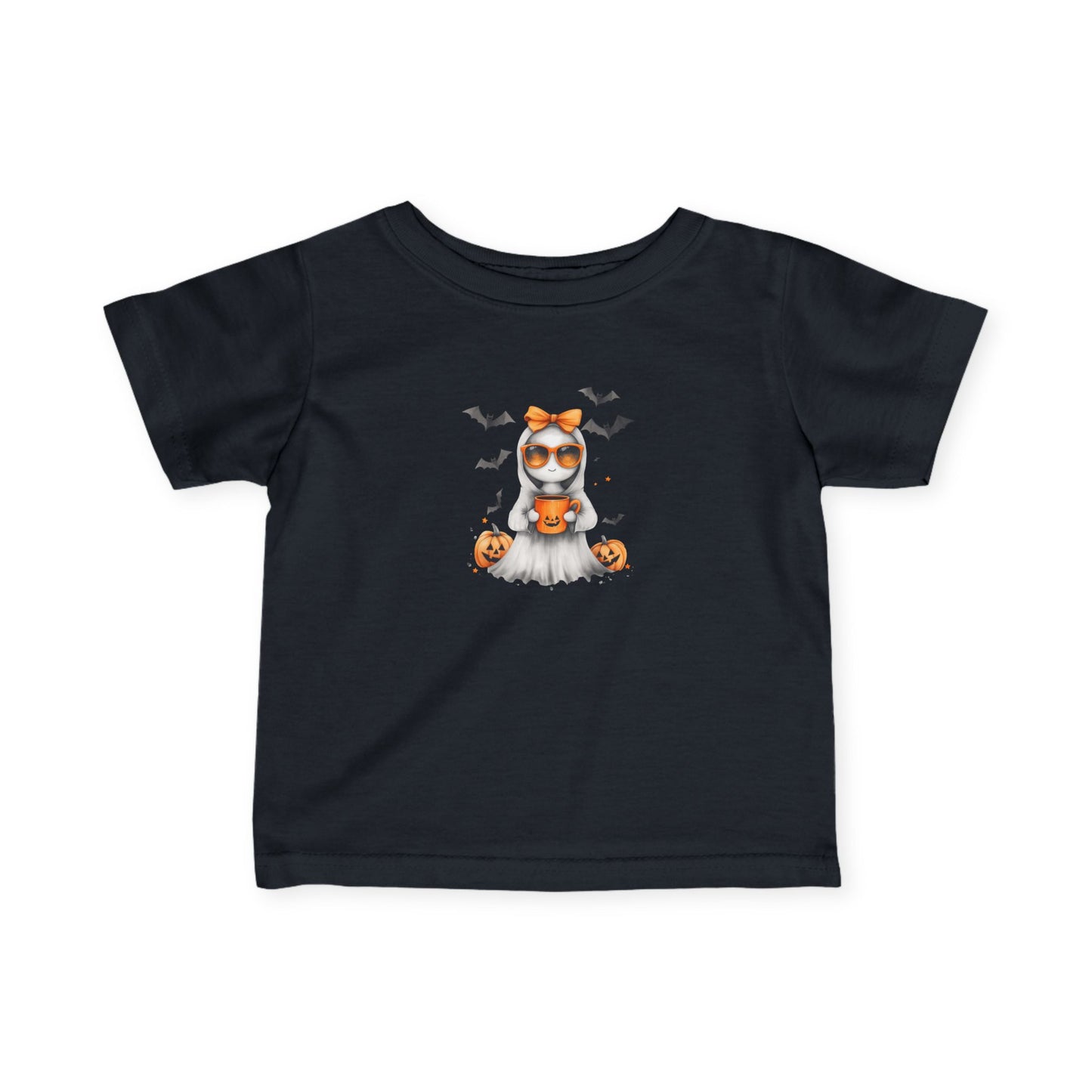 Halloween Infant T-Shirt, Cute Pumpkin Ghost Tee, Toddler Halloween Costume, Fall Baby Shirt, Spooky Kids Apparel