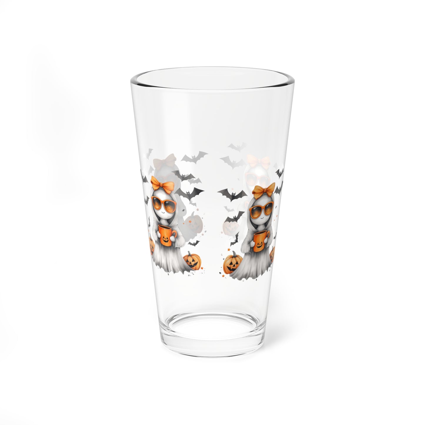 Halloween Mixing Glass, 16oz - Spooky Drinkware, Trick or Treat Glass, Halloween Decor, Fall Party Essentials, Unique Gift Idea