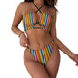 Colorful Line Bikini Swimsuit