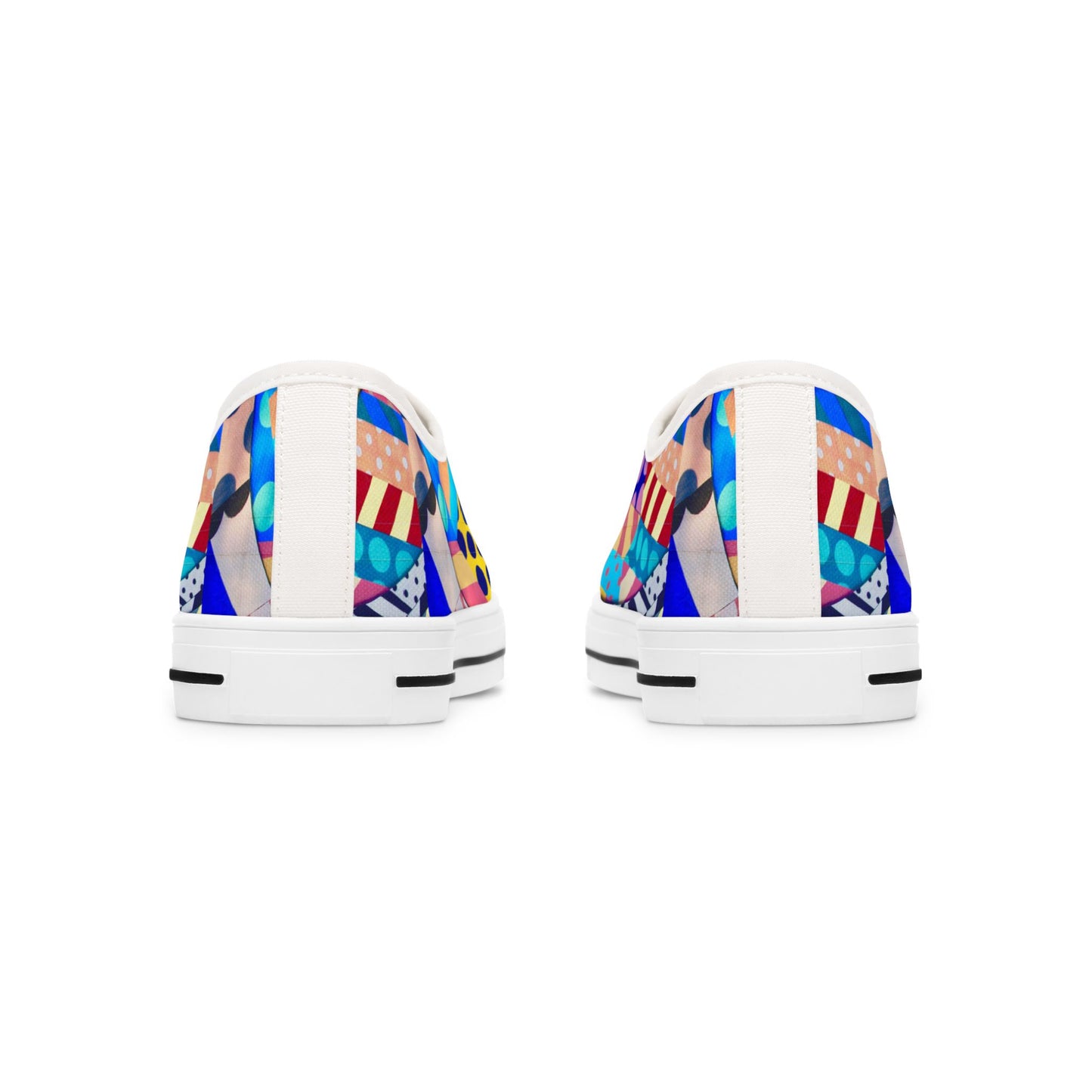 Colorful Abstract Pattern Low Top Sneakers – Bold Geometric Print