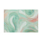 Abstract Green Marble Canvas Print — Teal & Coral Swirl Wall Art
