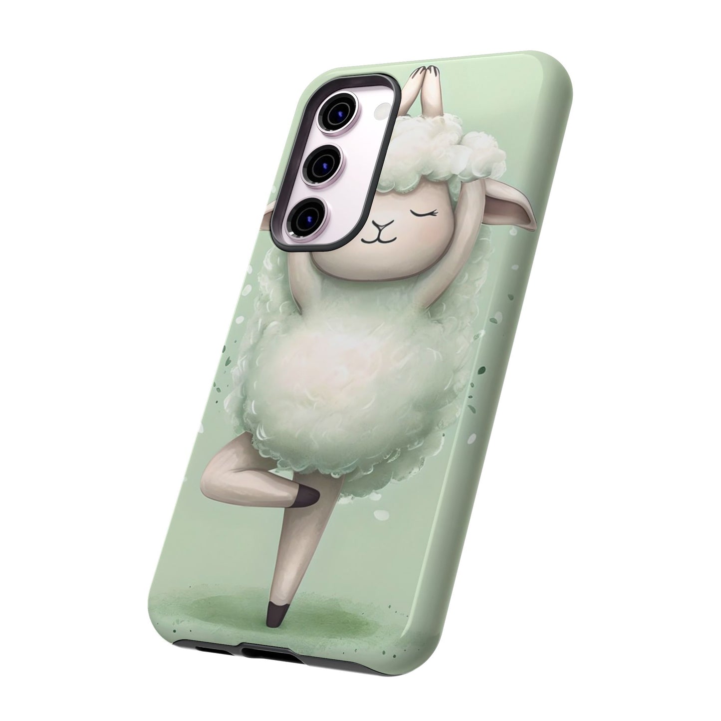 Cute Yoga Sheep Phone Case — Pastel Lamb Ballerina Protective Cover