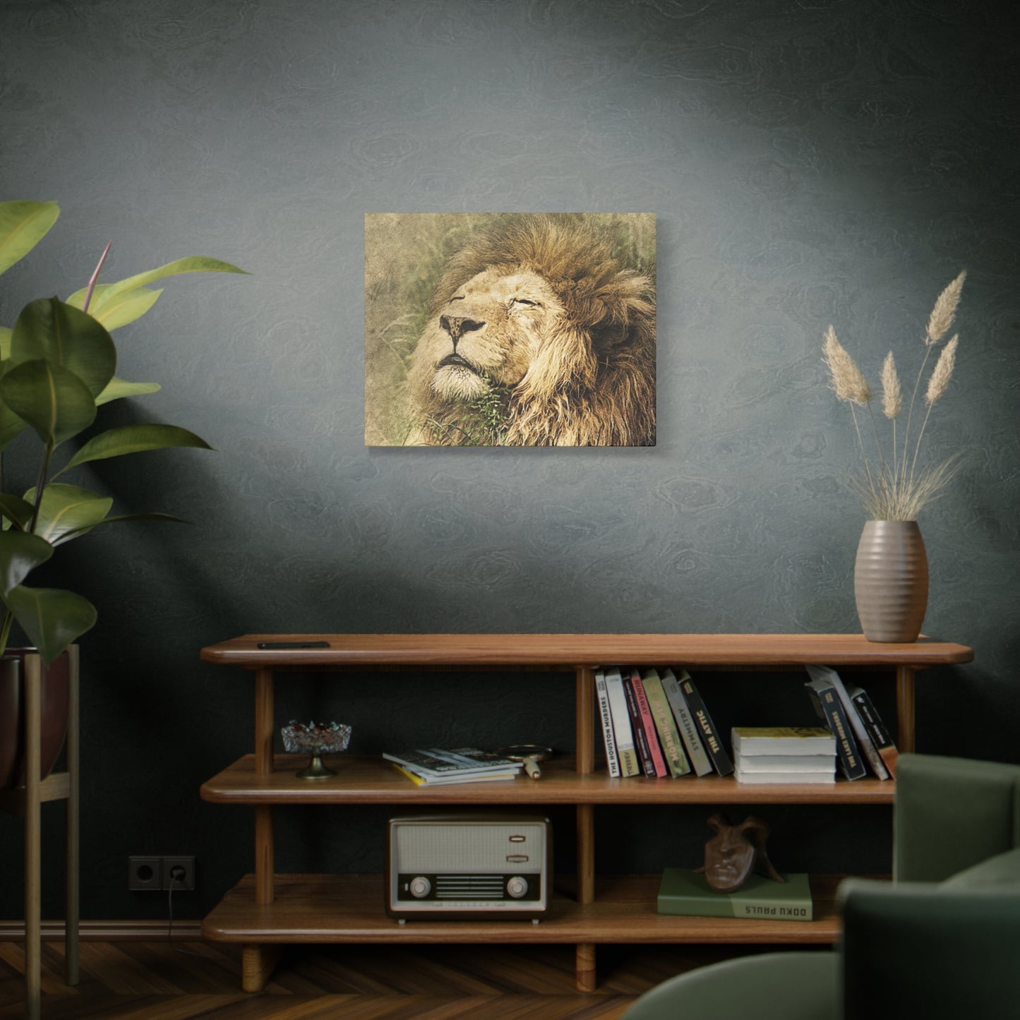 Lion Portrait Matte Canvas Print — Stretched 1.25" Wall Art