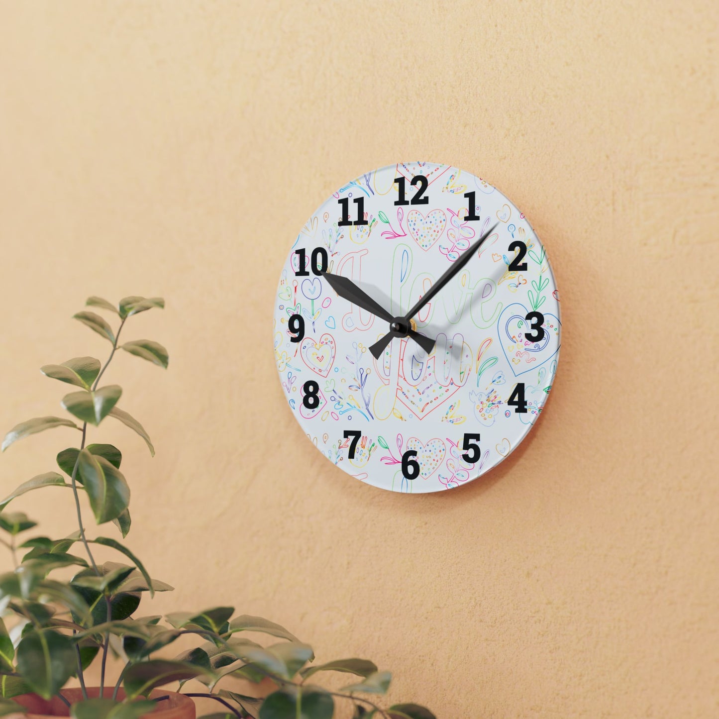 Whimsical Acrylic Wall Clock