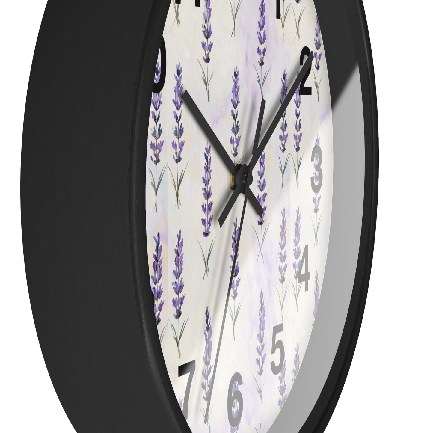 Lavender Sprig Wall Clock — Botanical Floral Clock for Kitchen, Bedroom & Living Room