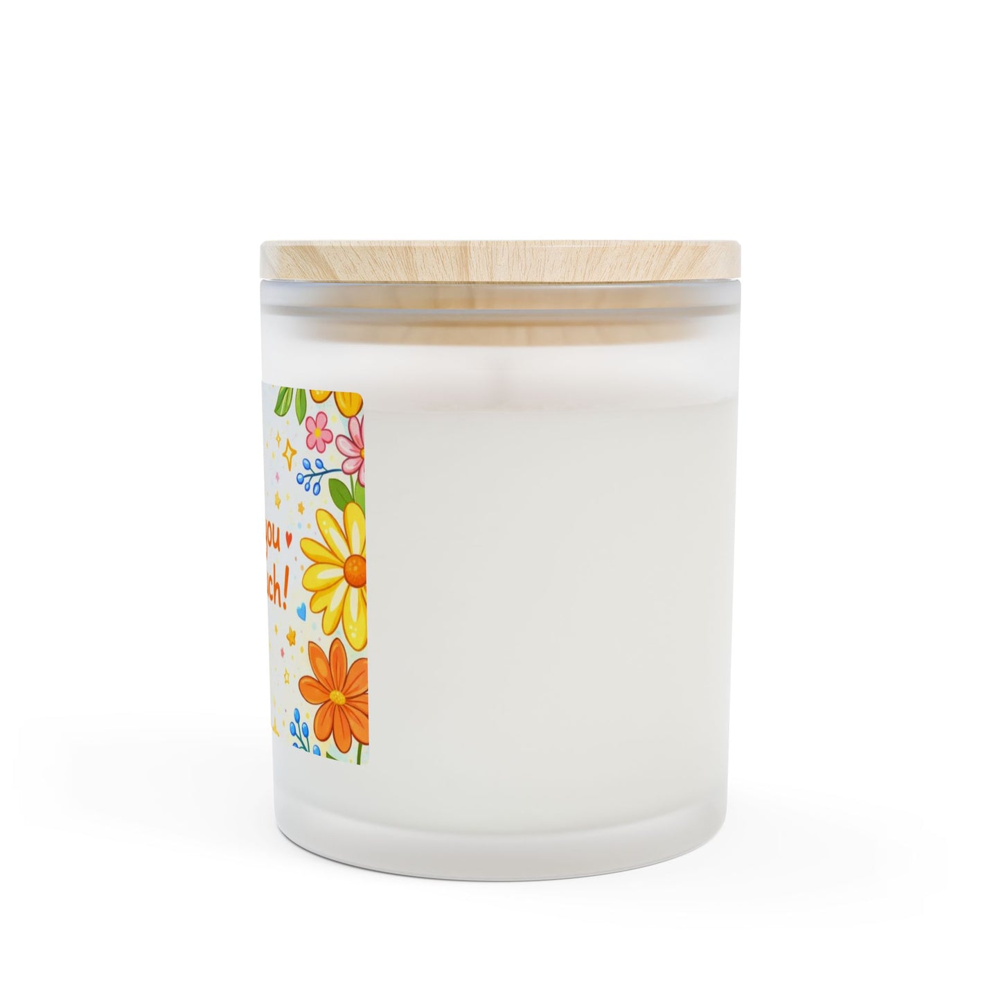 Thank You Floral Frosted Glass Candle — 11oz Appreciation Gift