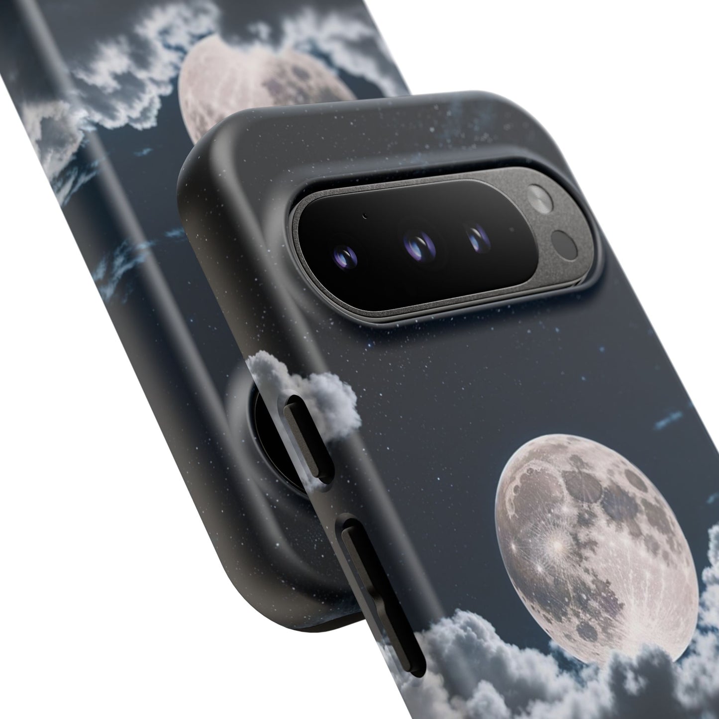 Moonlit Reflection Phone Case — Night Sky Moon & Clouds Tough Case