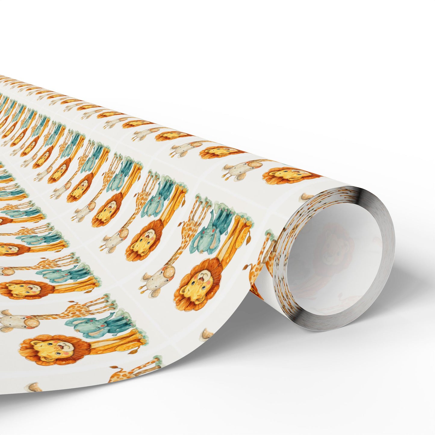 Lion Pattern Gift Wrapping Paper Roll — Whimsical Safari Kids Birthday Wrap