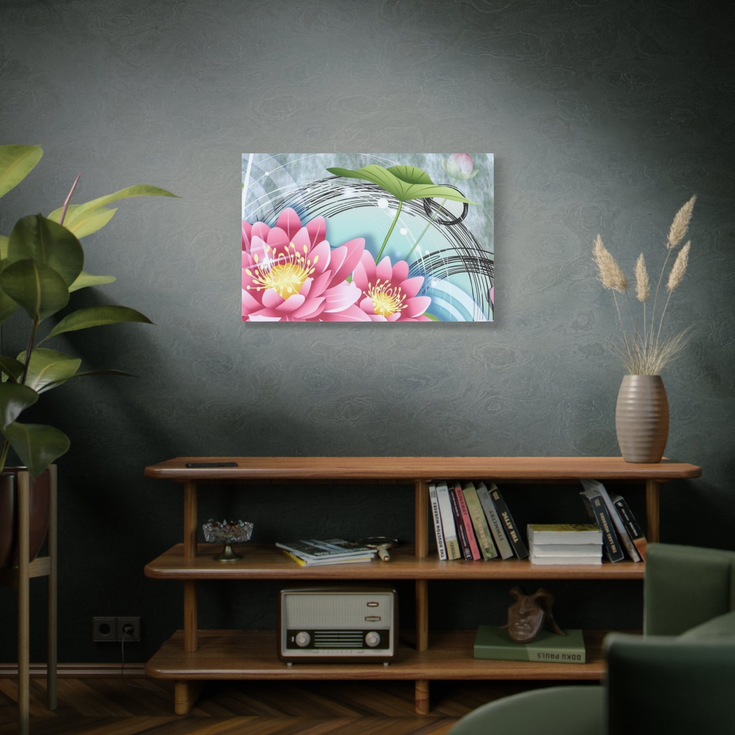 Lotus Blossom Matte Canvas Wall Art — Stretched 1.25" Decorative Print