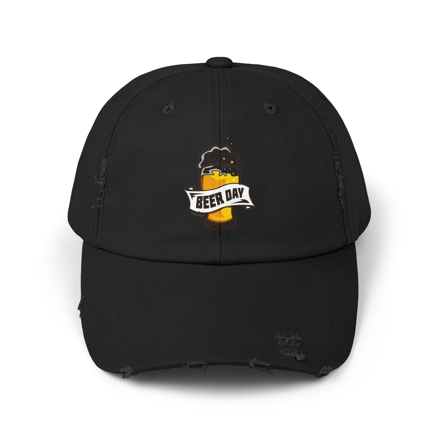 Beer Day Unisex Distressed Cap, Relaxed Fit Hat, Gift for Beer Lovers, Casual Fashion, Fun Party Accessory, Craft Beer Celebration
