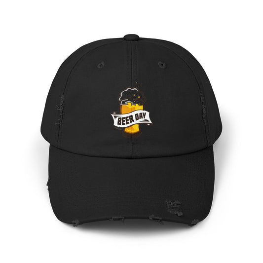 Beer Day Unisex Distressed Cap, Relaxed Fit Hat, Gift for Beer Lovers, Casual Fashion, Fun Party Accessory, Craft Beer Celebration
