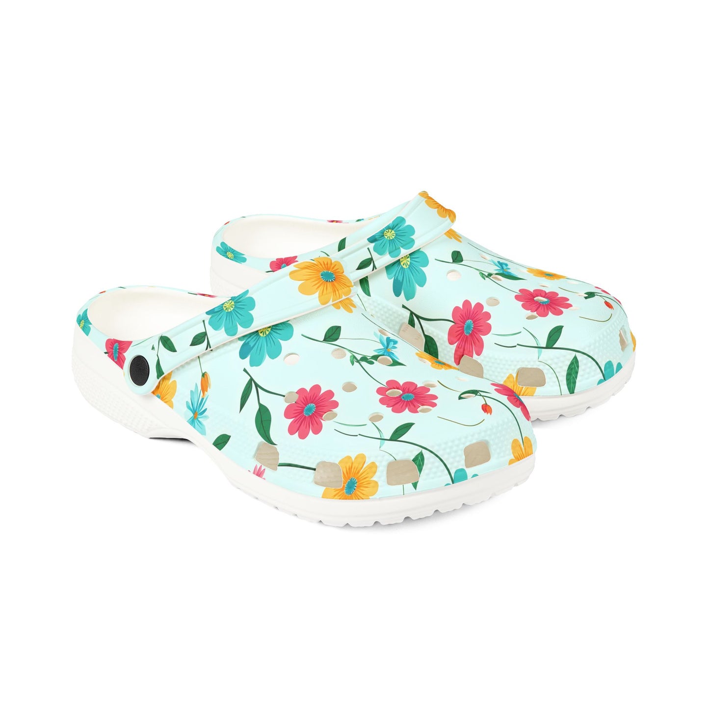 Floral Garden Clogs / Croc— Lightweight Flower Print Comfort Shoes