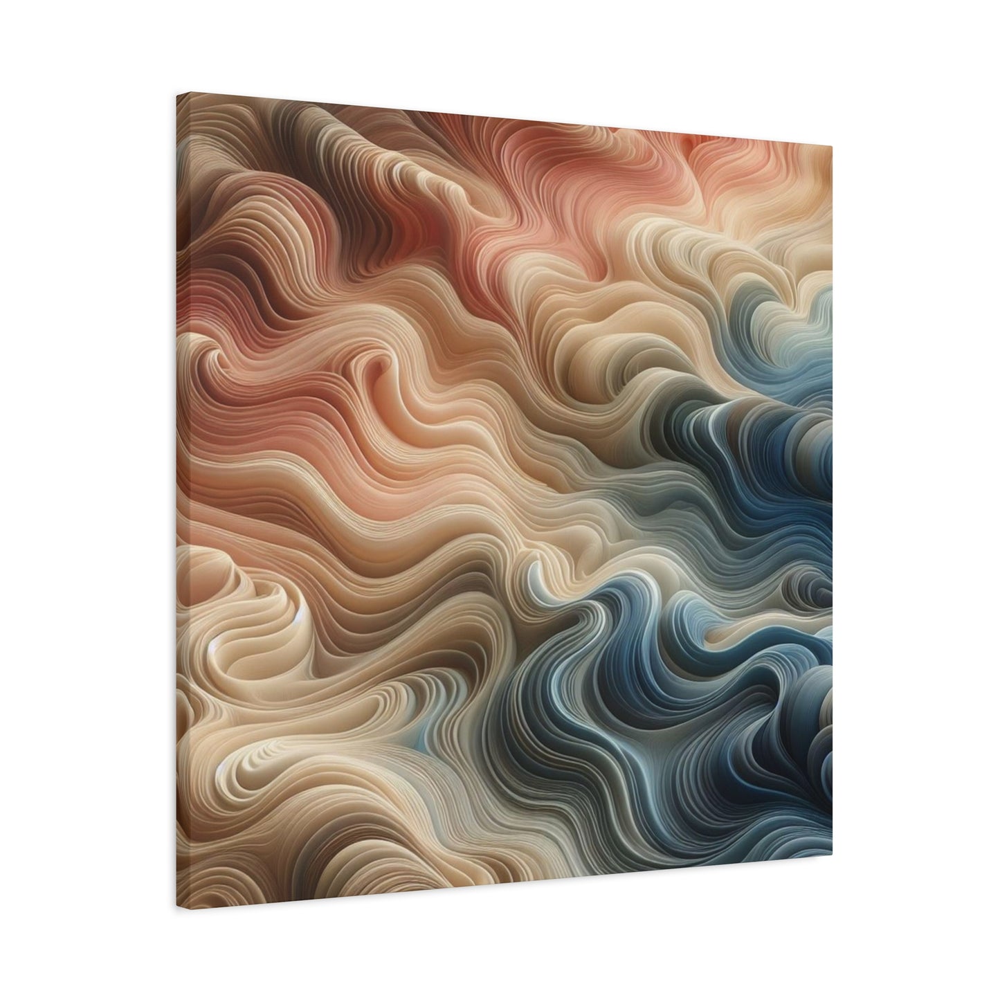 Abstract Swirl Matte Canvas Wall Art — Fluid Earth Tones, Stretched 1.25"