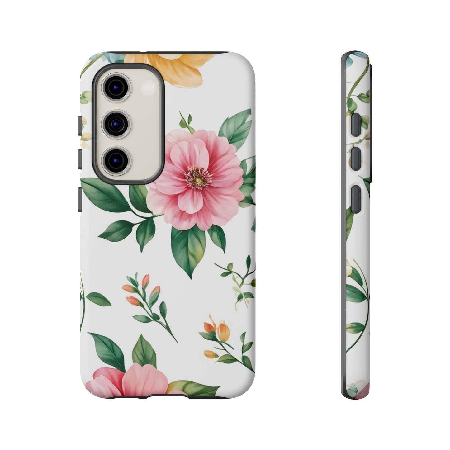 Floral Tough Phone Case — Pink Peony Protective Phone Cover
