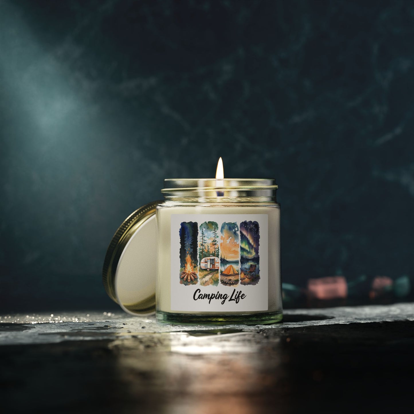 Coconut Apricot Scented Candle — Camping Life 4oz/9oz