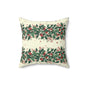 Holiday Holly Pattern Pillow — Festive Red & Green Decorative Throw Pillow