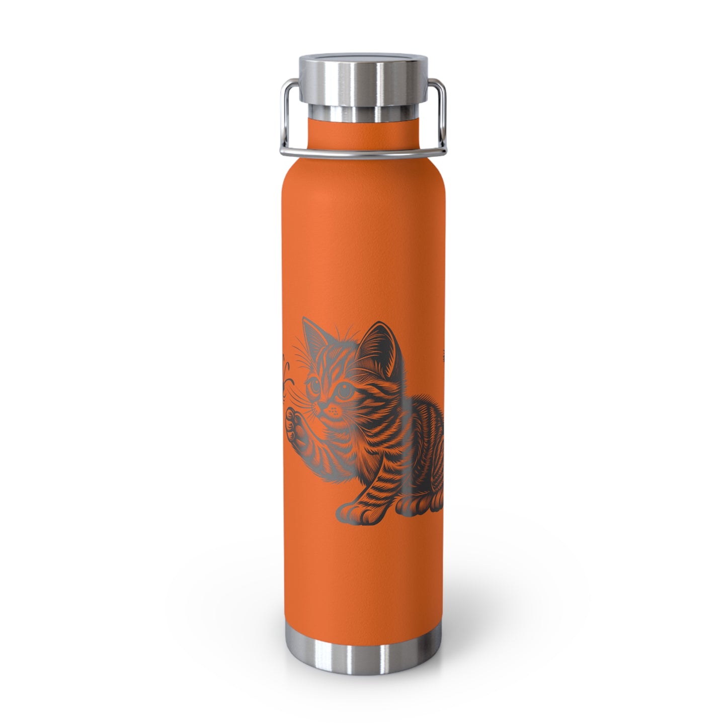 Cat and Butterfly Insulated Water Bottle -  22oz insulated bottle