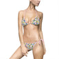 Colorful Floral Print Women's Bikini Swimsuit, Beachwear