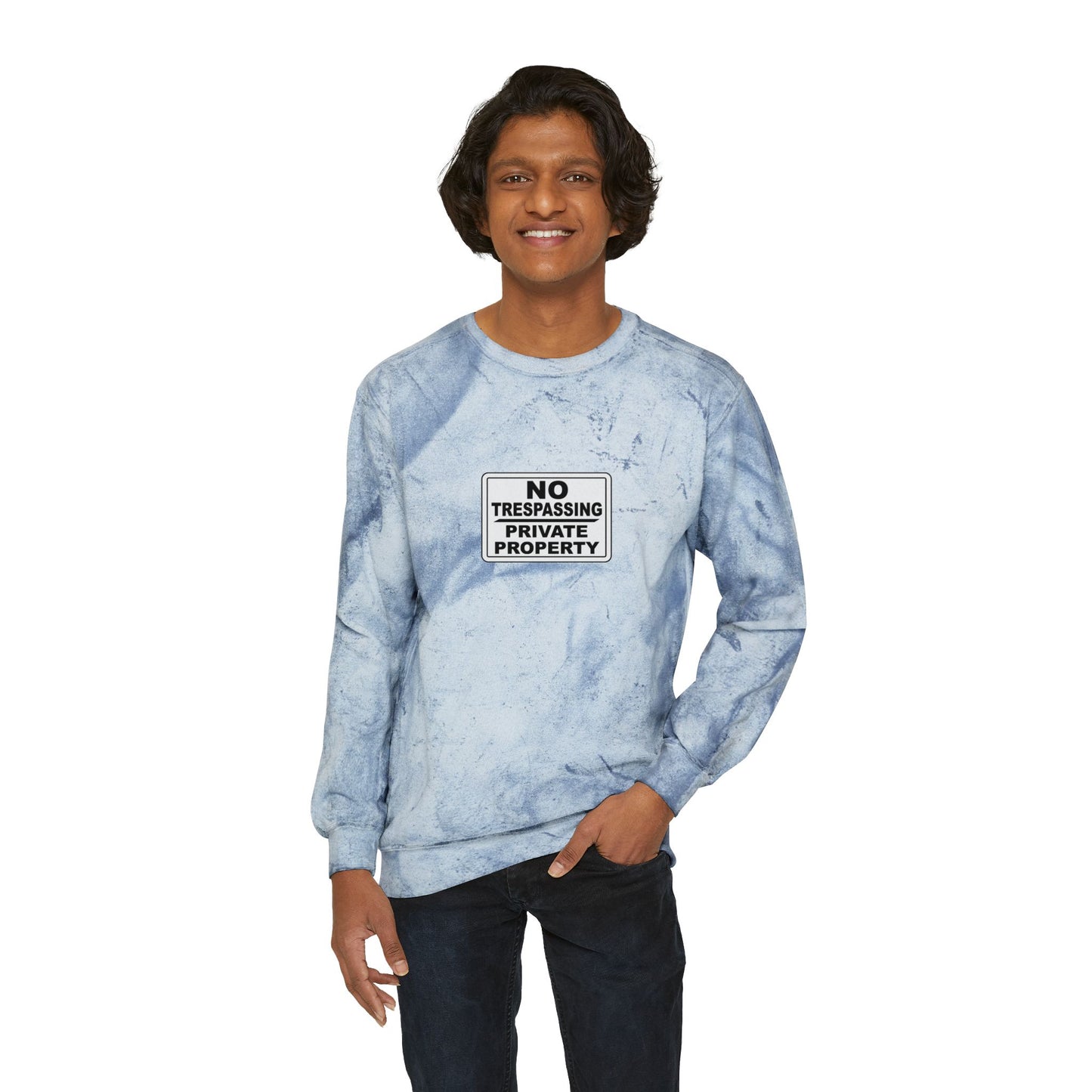 Urban Grunge Crewneck Sweatshirt - No Trespassing Design