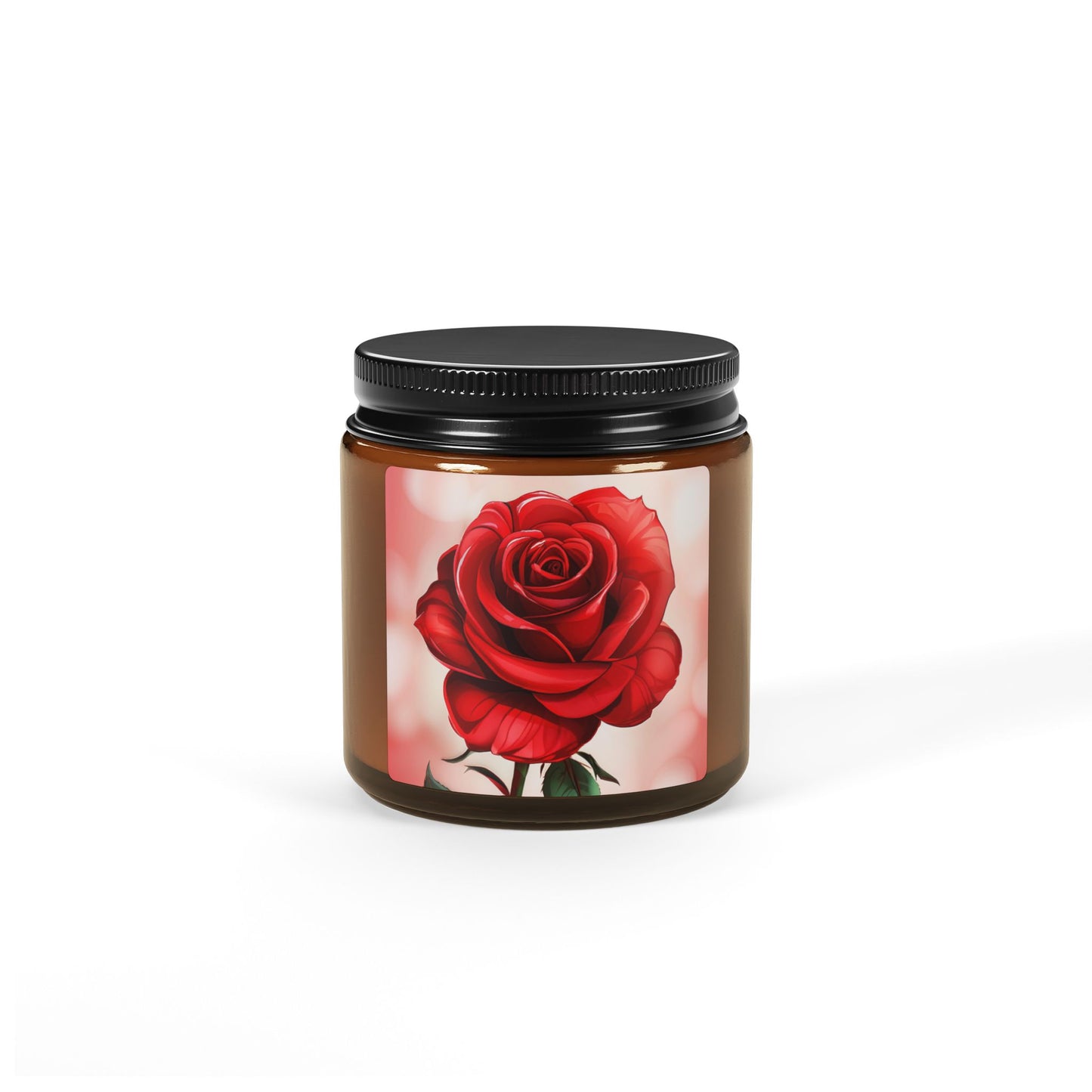 Rose Scented Soy Candle — Amber Jar (Multiple Sizes)