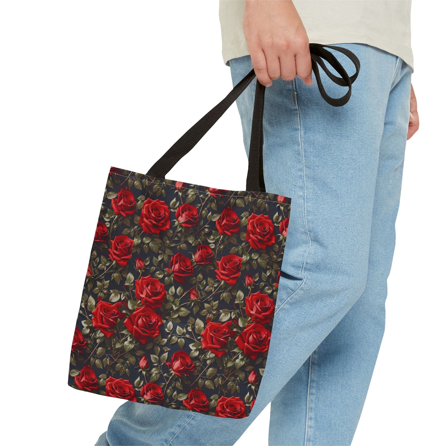 Elegant Floral Tote Bag, Stylish Rose Print, Gift for Her, Eco-Friendly Shopping Bag, Perfect for Spring, Everyday Use, Casual Chic