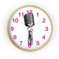 Red Numbers Optical Stripe Wall Clock | Black White Vertical Lines