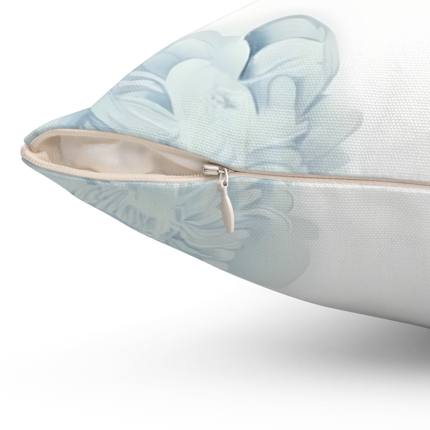 Monogram H Floral Throw Pillow — Blue Initial Accent Cushion